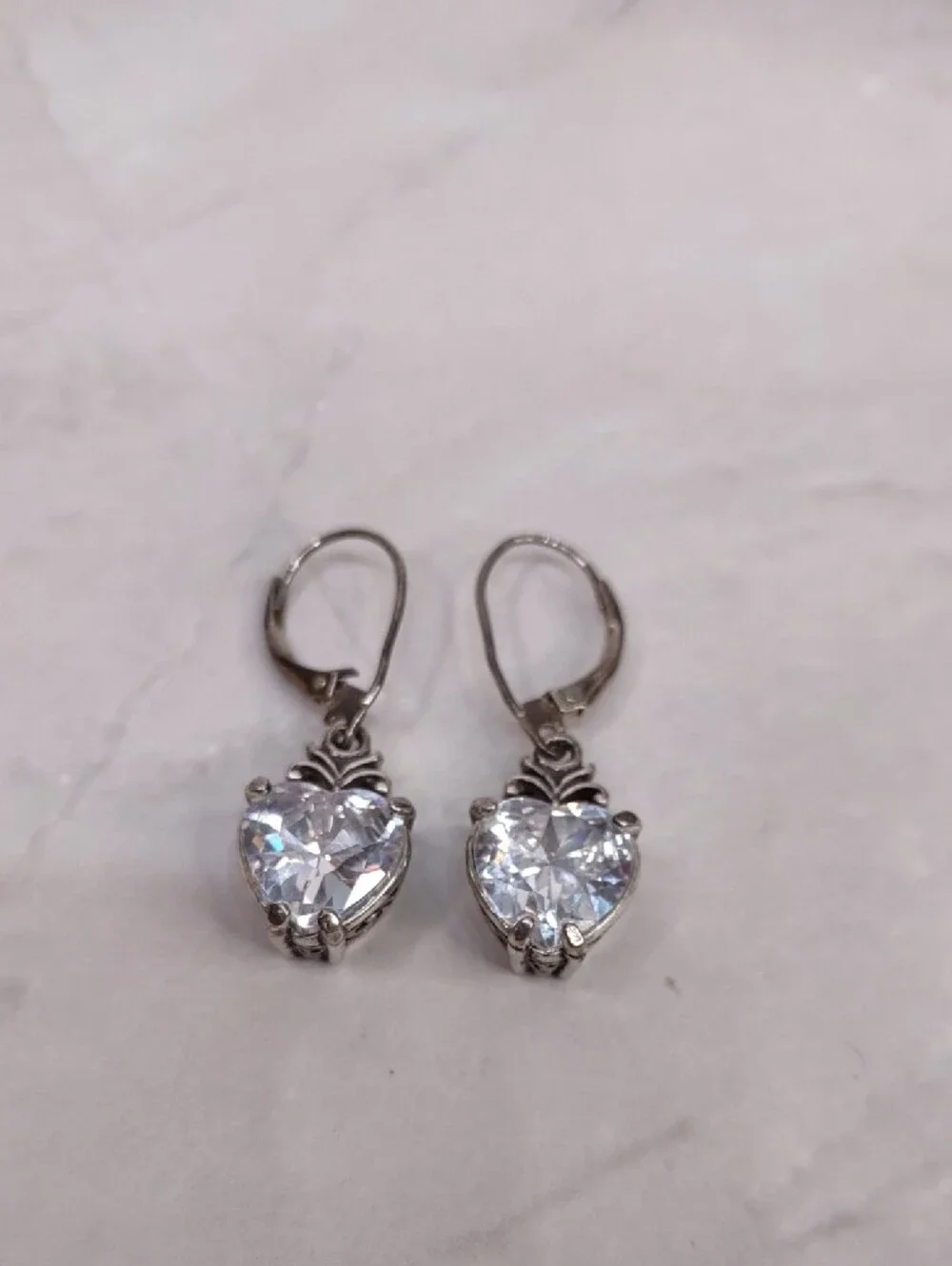Brighton Crystal Heart Drop Earrings
